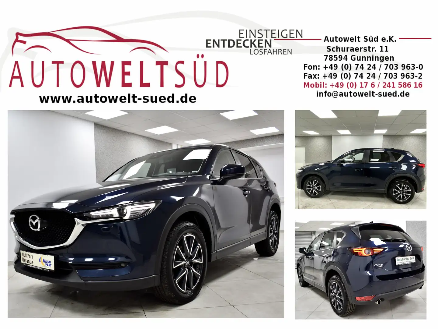 Mazda CX-5 Skyactiv-D 150 AWD Exclusive Line I-Activesense LE Blau - 1