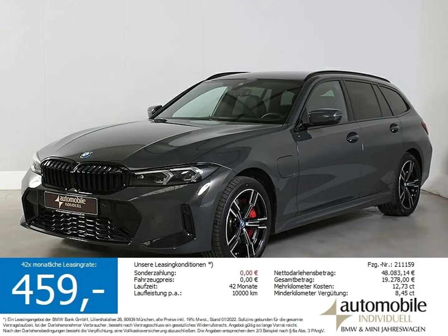 BMW 330 e AT M Sport PRO AHK ACC Panorama Park+ H&K Grau - 1