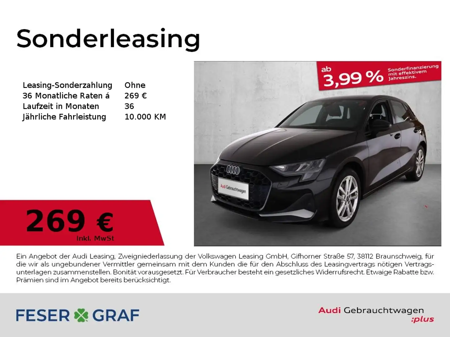 Audi A3 Advanced 35 TDI S tronic Head Up Display/Vir. Cock Schwarz - 1