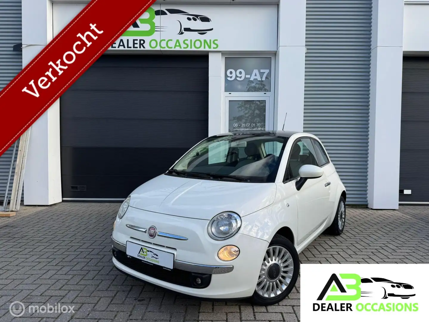 Fiat 500 1.2 Lounge-Pano-Airco-El Pakket-Apk Blanc - 1