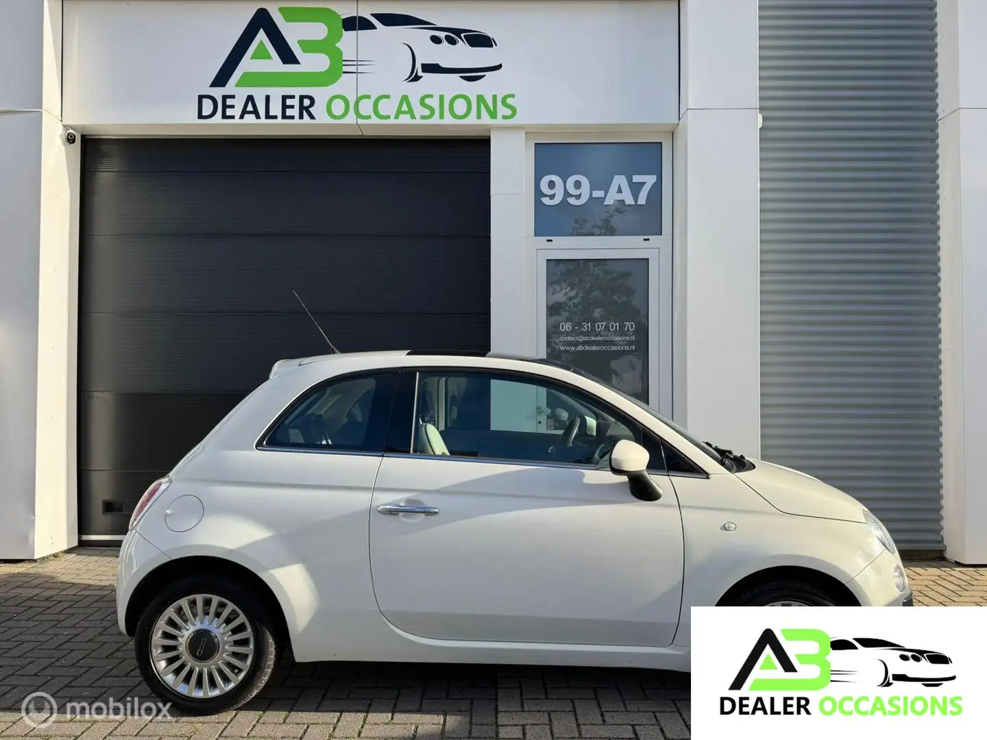 Fiat 500 1.2 Lounge-Pano-Airco-El Pakket-Apk Blanc - 2