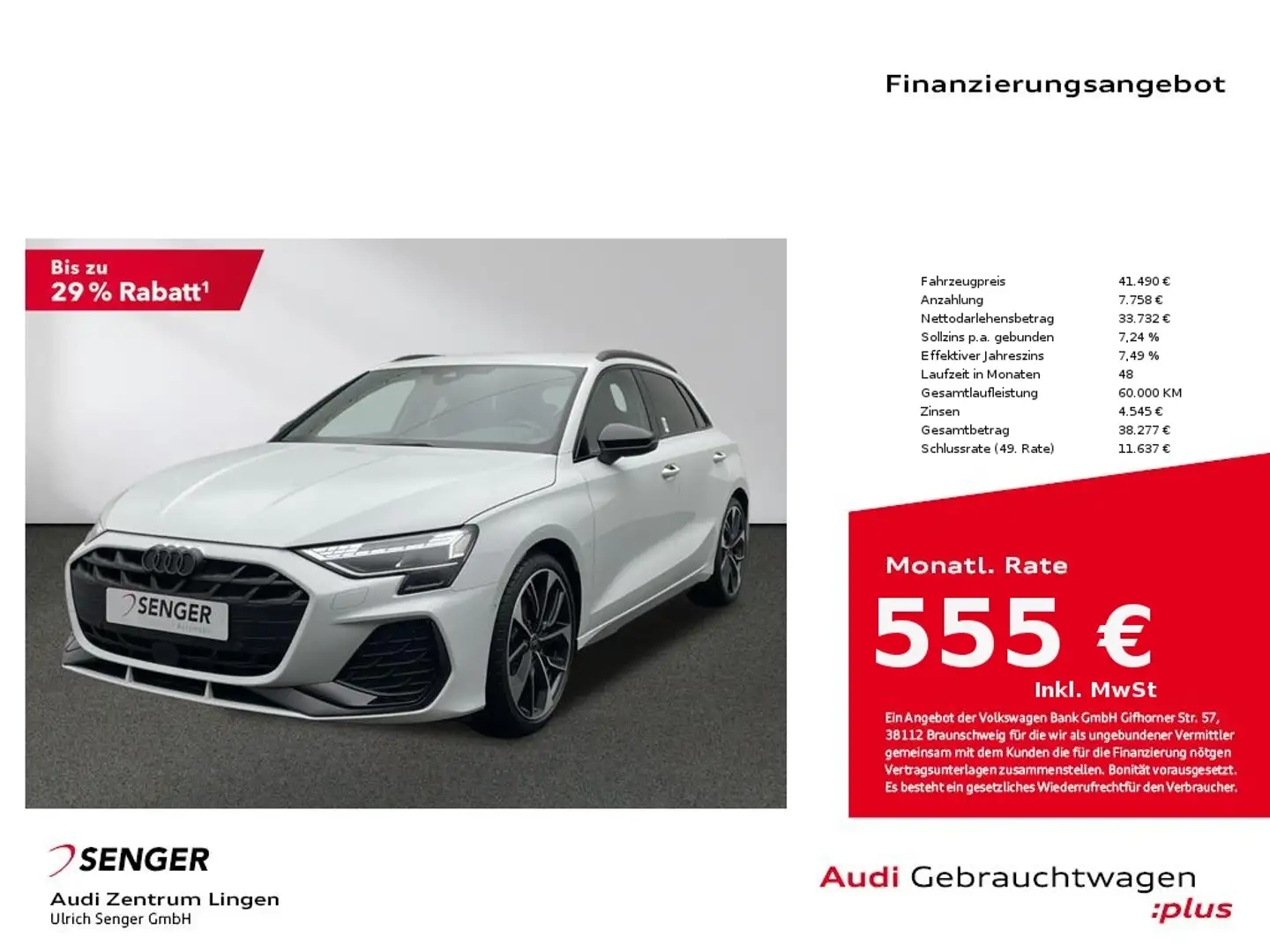 Audi A3 S line 35 TFSI Optik-Paket Matrix Weiß - 1