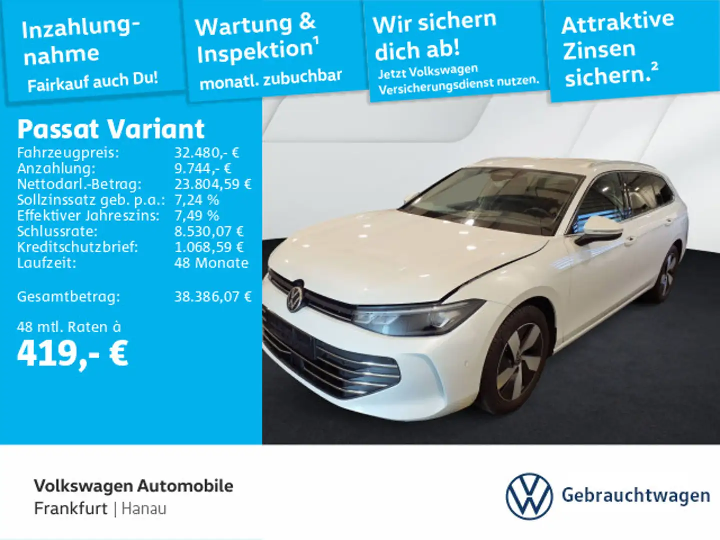 Volkswagen Passat Variant 1.5 eTSI DSG Businss DAB+ IQDrive Weiß - 1