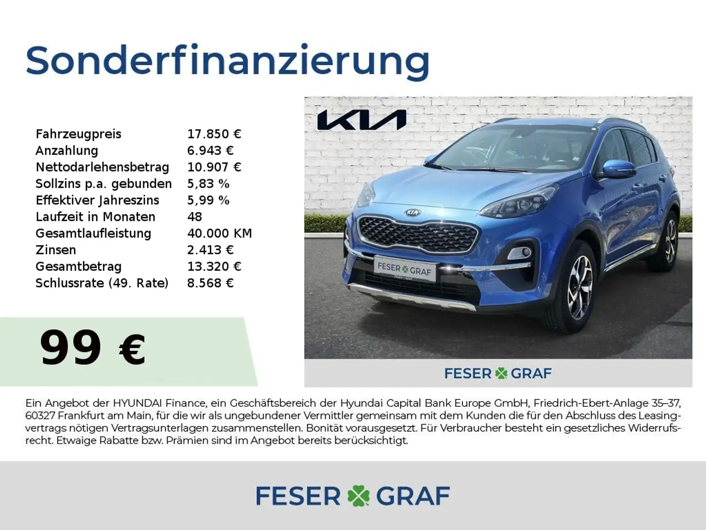 Kia Sportage 1.6 DreamTeam PREMIUM+ 8-fach-bereift Bleu - 1
