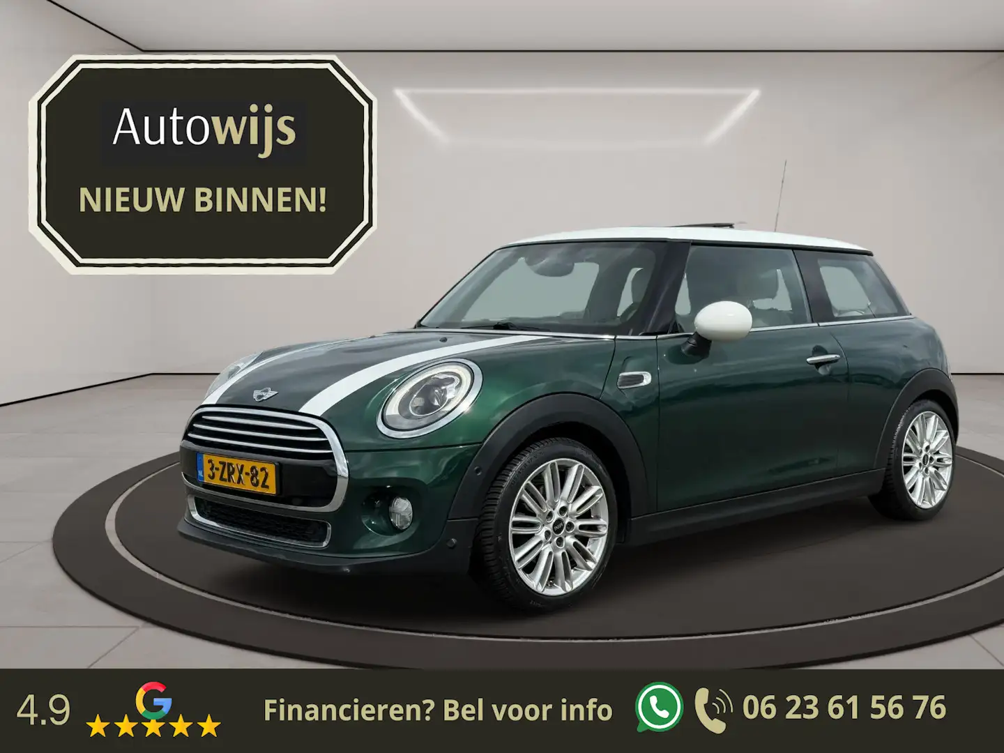 MINI Cooper Mini 1.5 Chili|AUT|Led|Pano|Leder|Groot Navi|LM-Ve Groen - 1