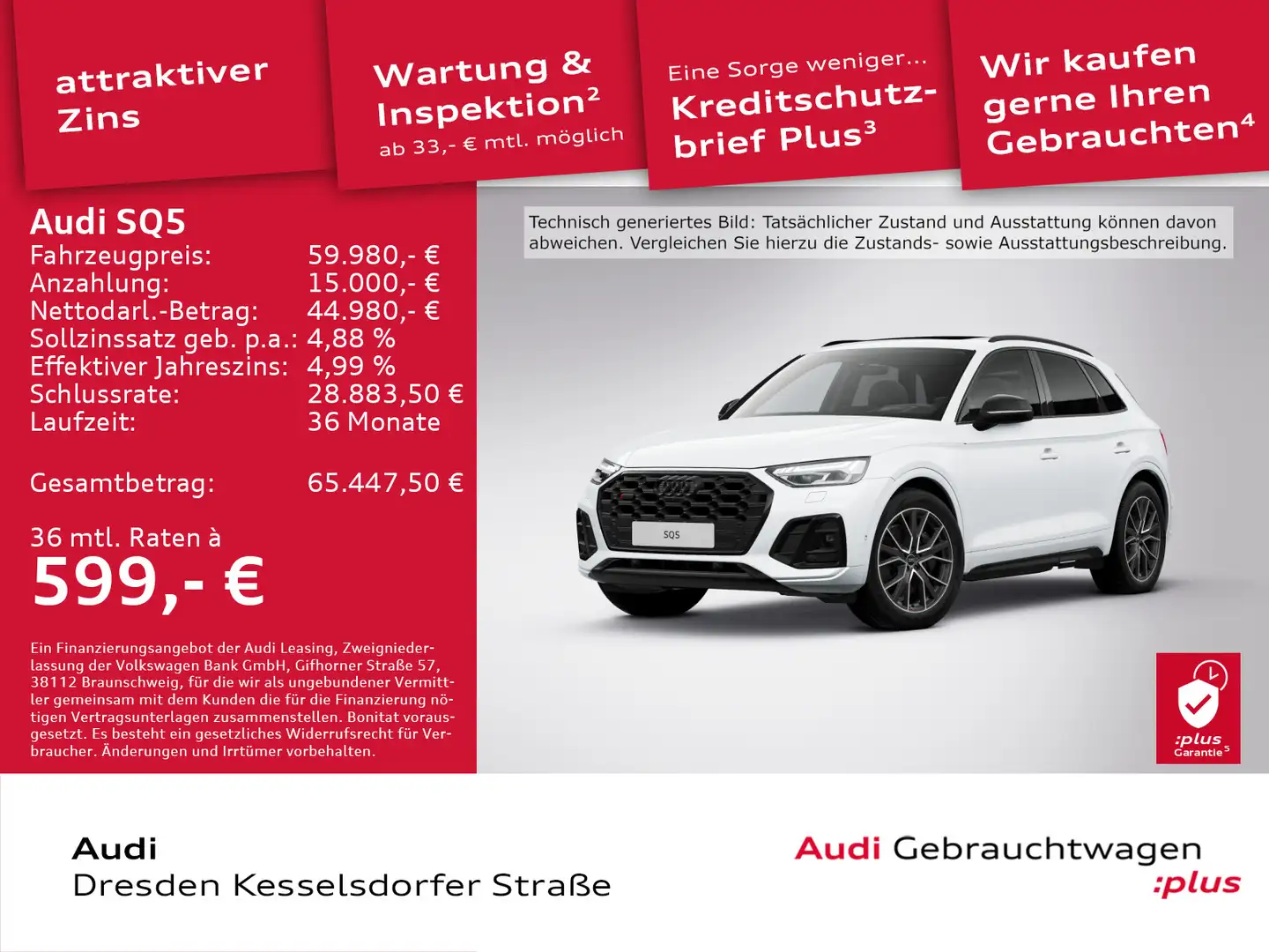 Audi SQ5 3.0 TDI Q. AHZV Kamera Pano Matrix HUD Weiß - 1