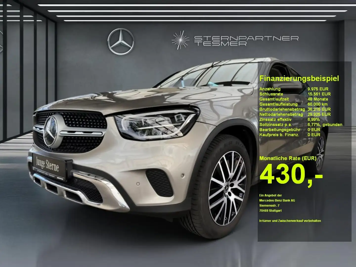 Mercedes-Benz GLC 220 d 4M Coupé AIRMATIC, Beige Int,Sitzklima Argento - 1