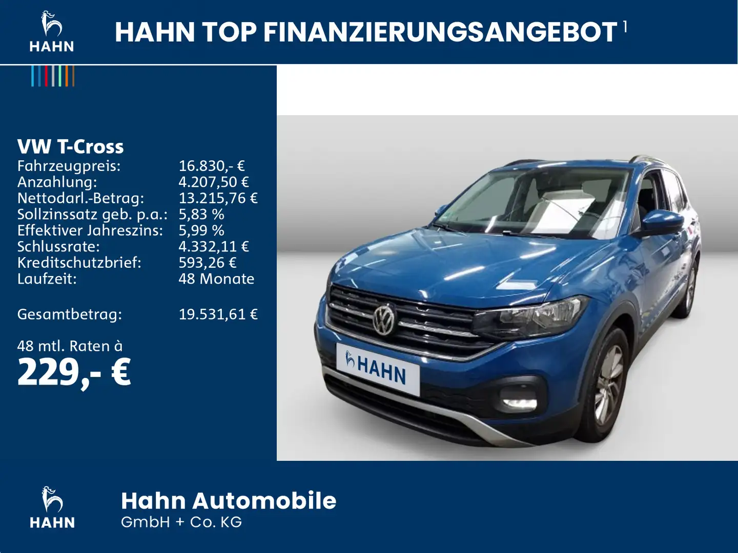 Volkswagen T-Cross 1.0 TSI Life OPF Blau - 2