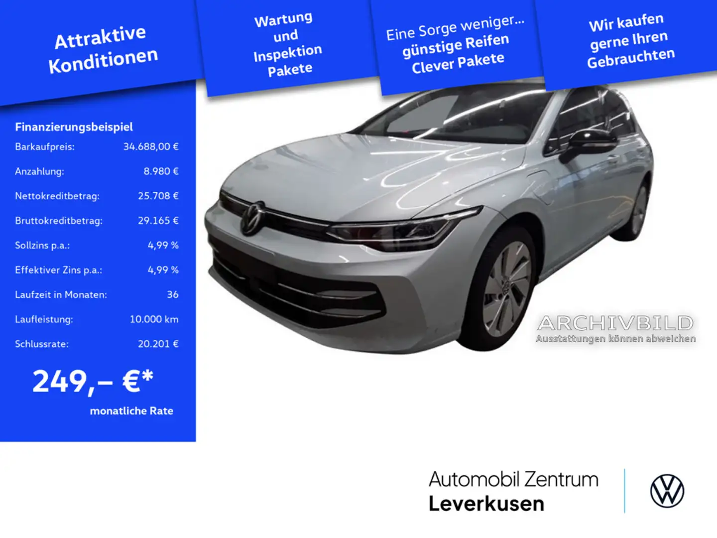 Volkswagen Golf VIII Goal DSG VIRT LED SHZ PDC LEDER ACC Schwarz - 1