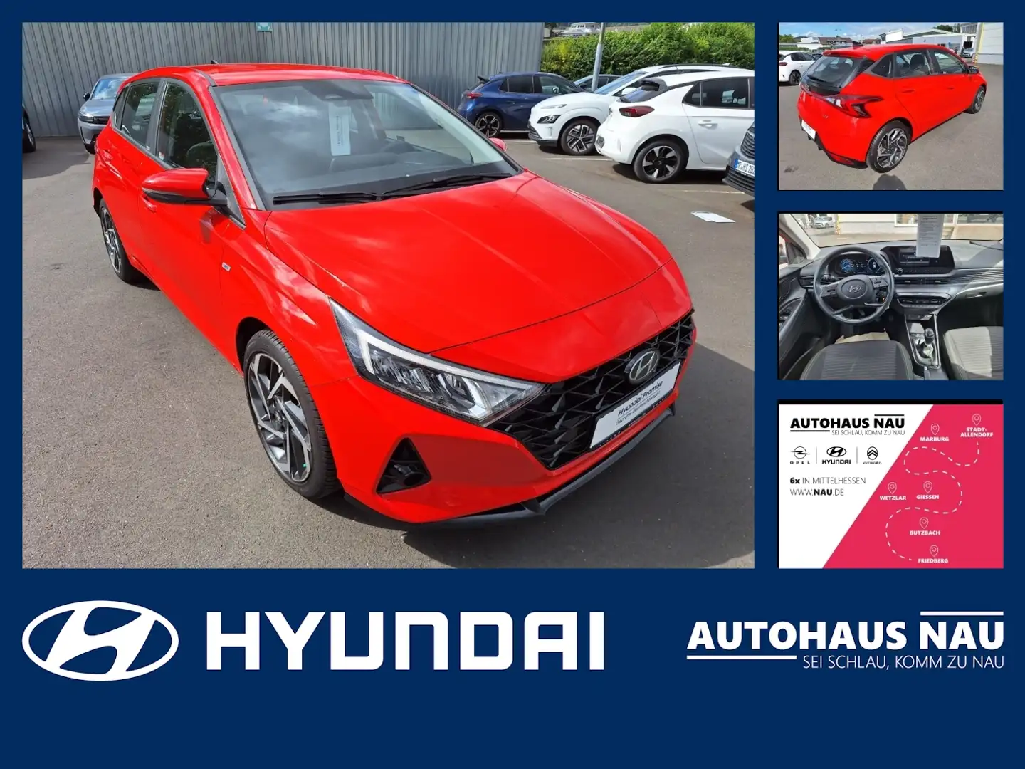 Hyundai i20 1.0 Turbo 48V Intro Edition Navi, SHZ Rot - 1
