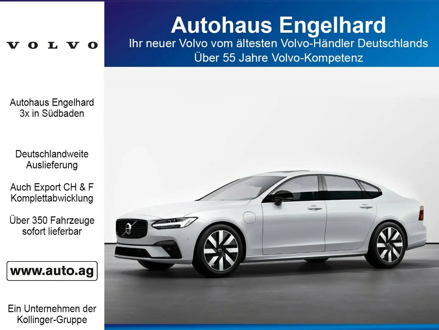 Volvo S90 T8 PLUS DARK PANO 360° MY24 Blanc - 1