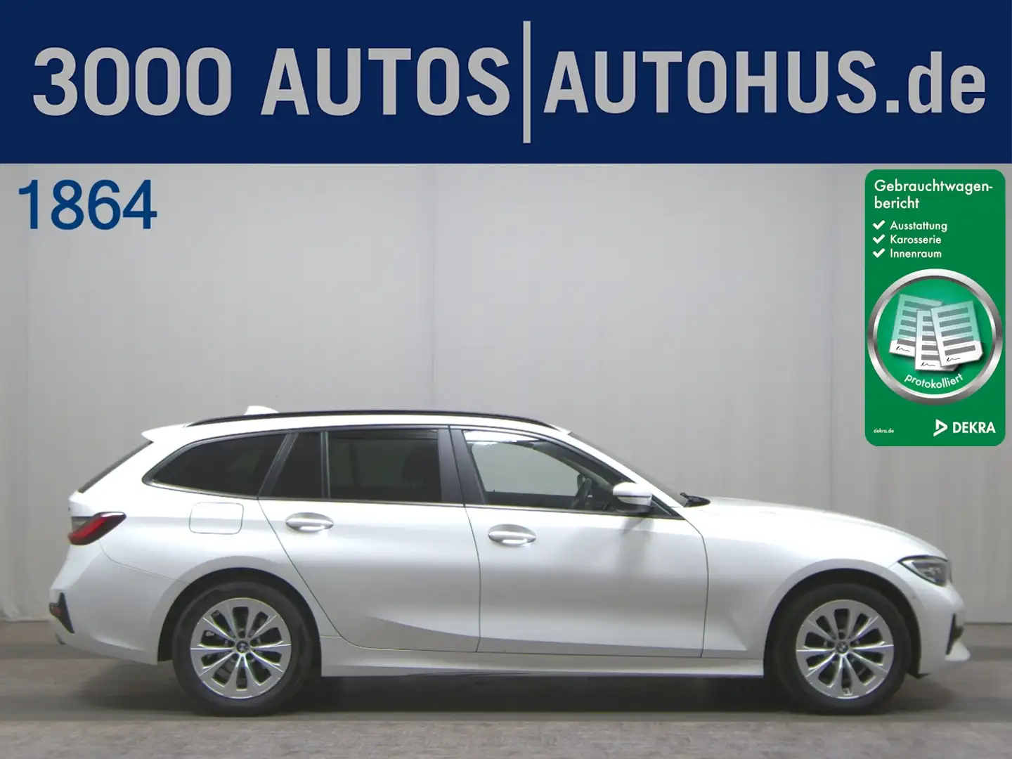 BMW 320 dA Touring Adv. T-Leder Navi LC prof. LED Blanc - 1
