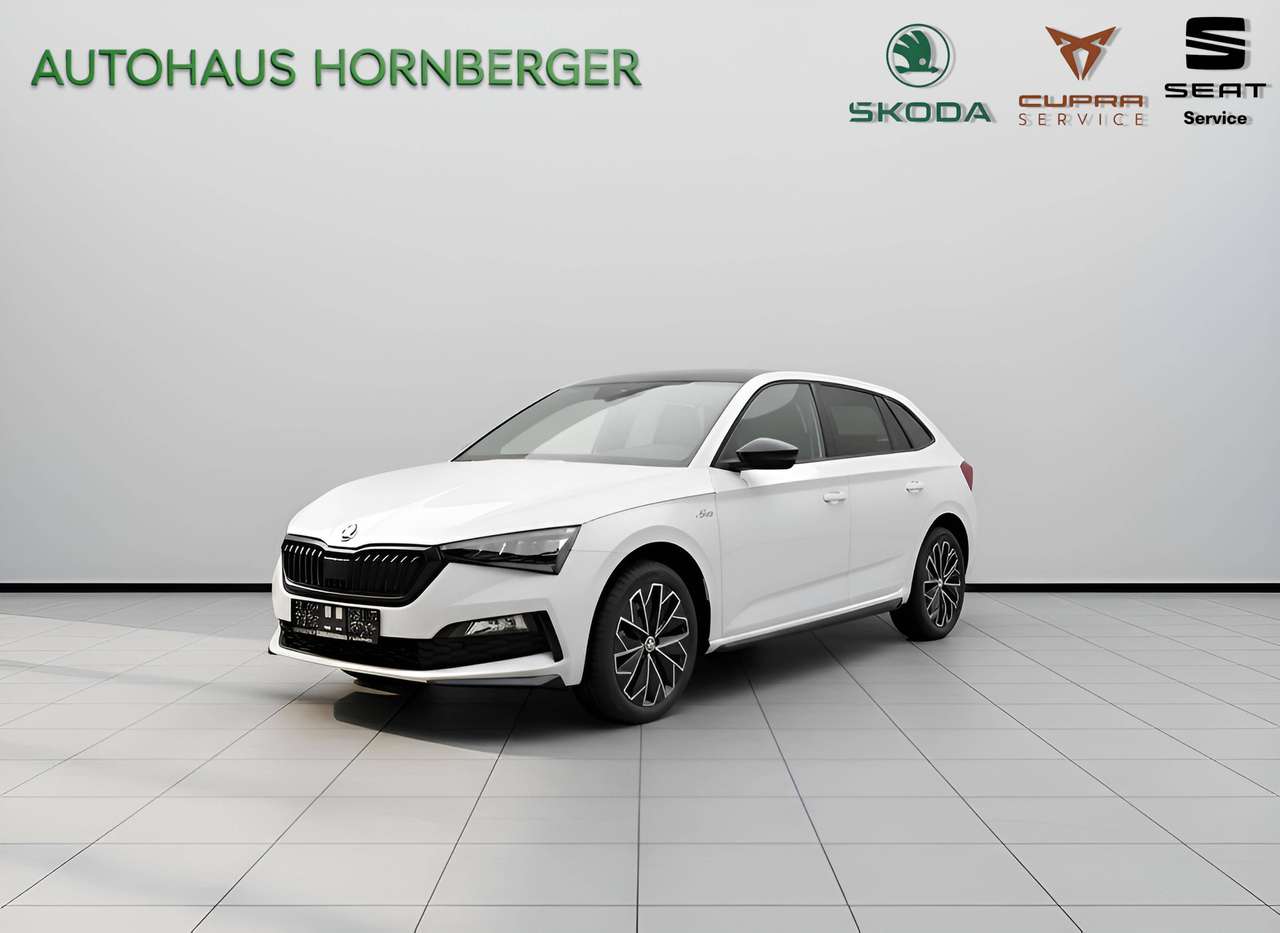 Skoda Scala 2023 — Monte Carlo 1.5TSI PDC Panorama Glass Dach LED Alarm Multifunktionslederlenkrad beheizbar Sitzheiz