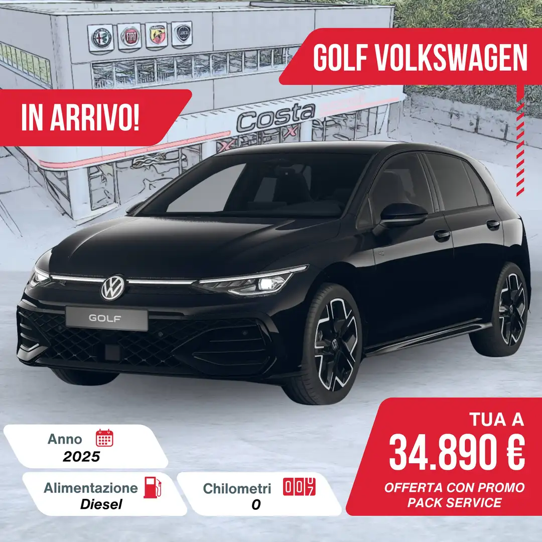 Volkswagen Golf 2.0 TDI 150 CV DSG SCR R-Line Plus Grigio - 1