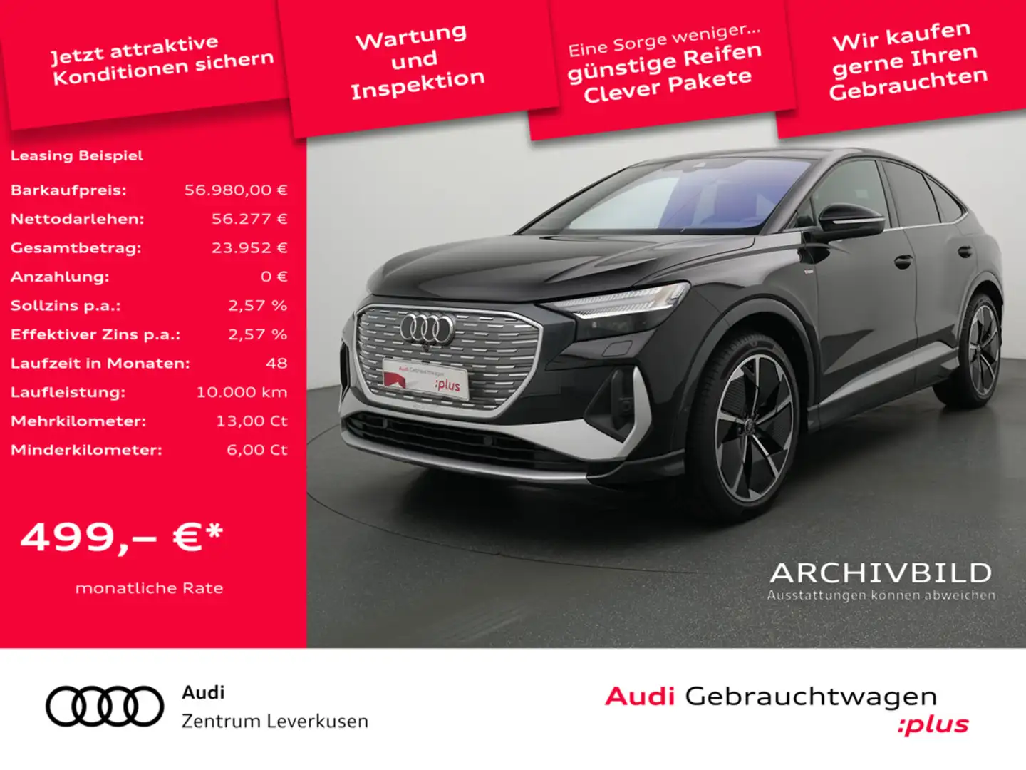 Audi Q4 e-tron Sportback 55 quattro ACC AHK NAVI Schwarz - 1