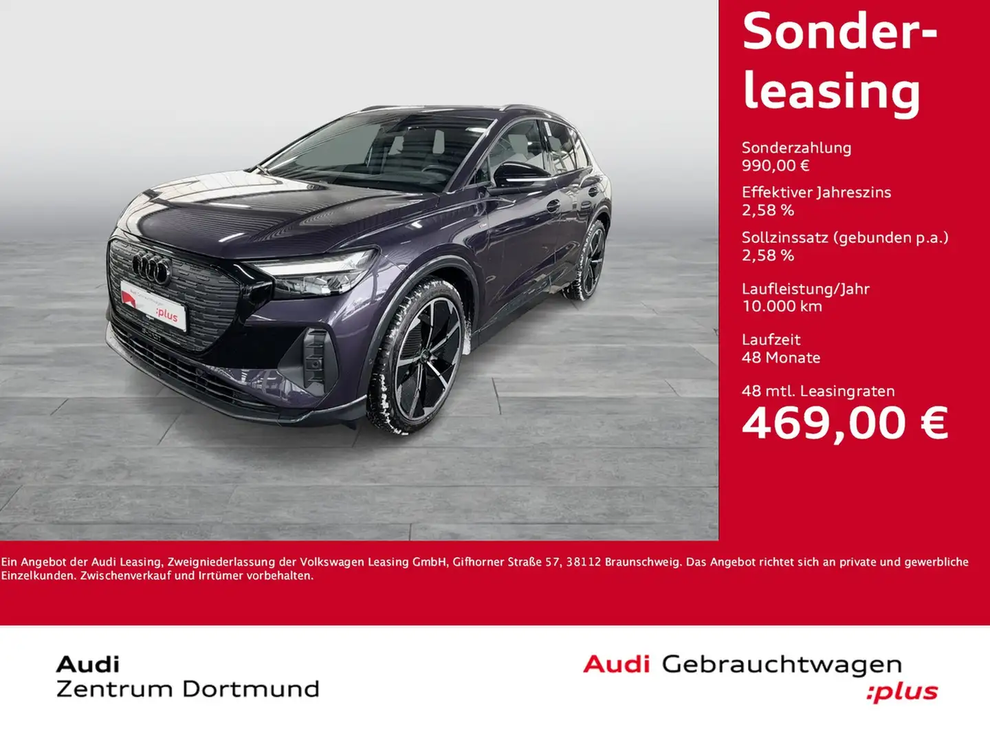 Audi Q4 e-tron 55 quattro S LINE AHK 360°CAM ACC LM21 Violett - 1