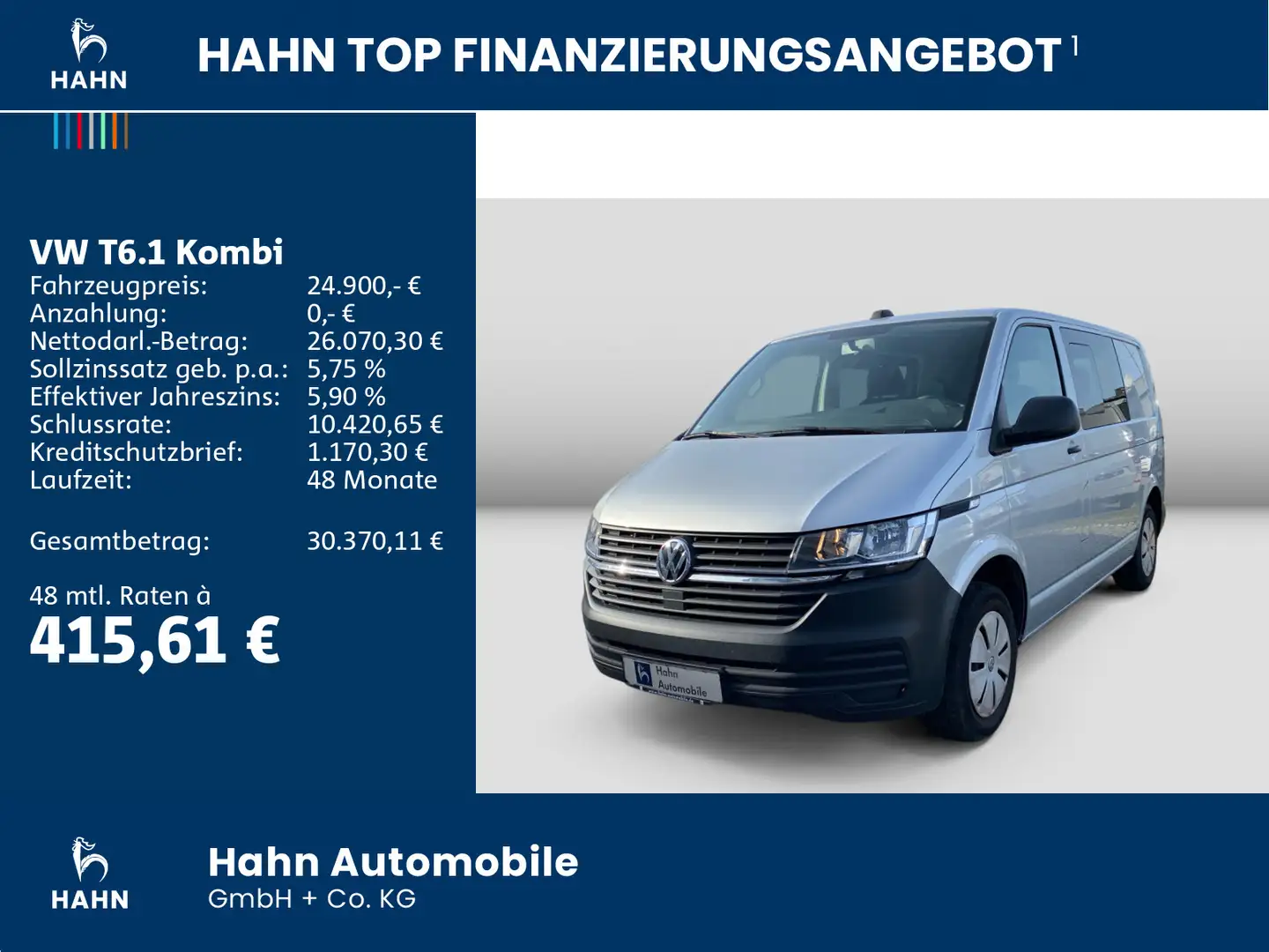 Volkswagen T6.1 Kombi 5-Sitzer 110 KW Climatic Standheizung Zilver - 2