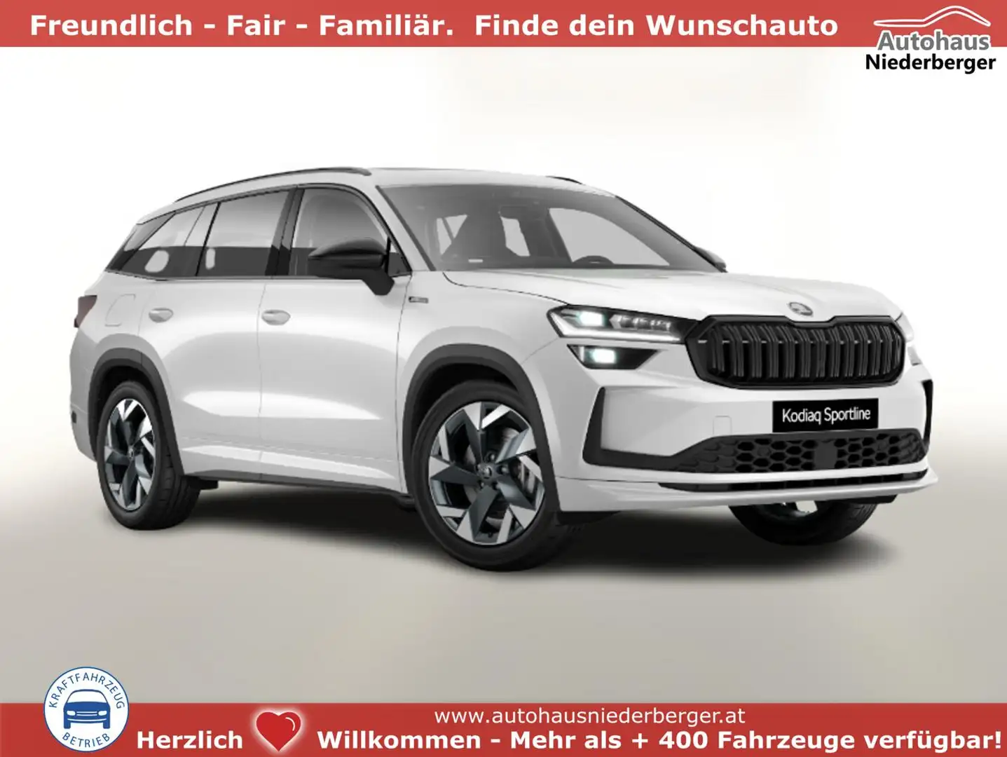 Skoda Kodiaq Sportline Sportl AHK 7-S Matrix Nav Kessy ACC S... Weiß - 1