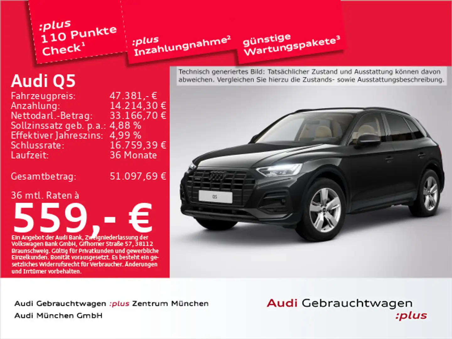 Audi Q5 40 TFSI qu. S tronic Advanced ACC/Virtual/Nav Schwarz - 1