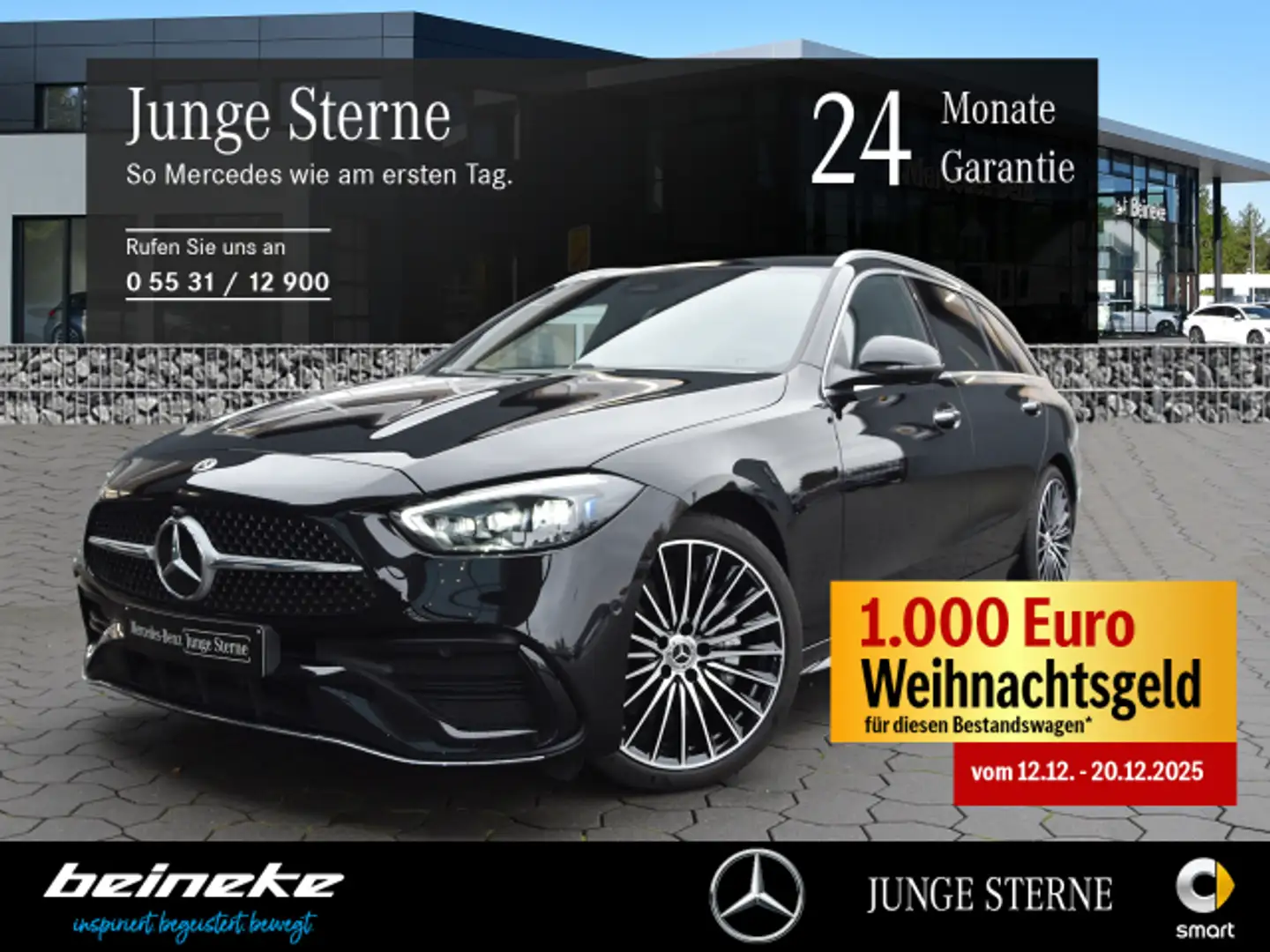 Mercedes-Benz C 180 C 180 T AMG Premium Mem 360° AHK StandHeizung SH Schwarz - 1