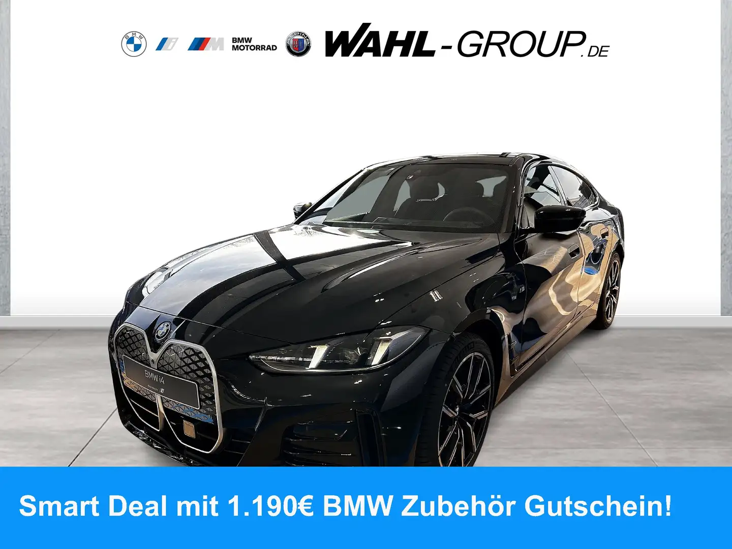 BMW i4 eDrive40 Gran Coupé M Sport AHK Glasdach HeadUp Ad Schwarz - 1