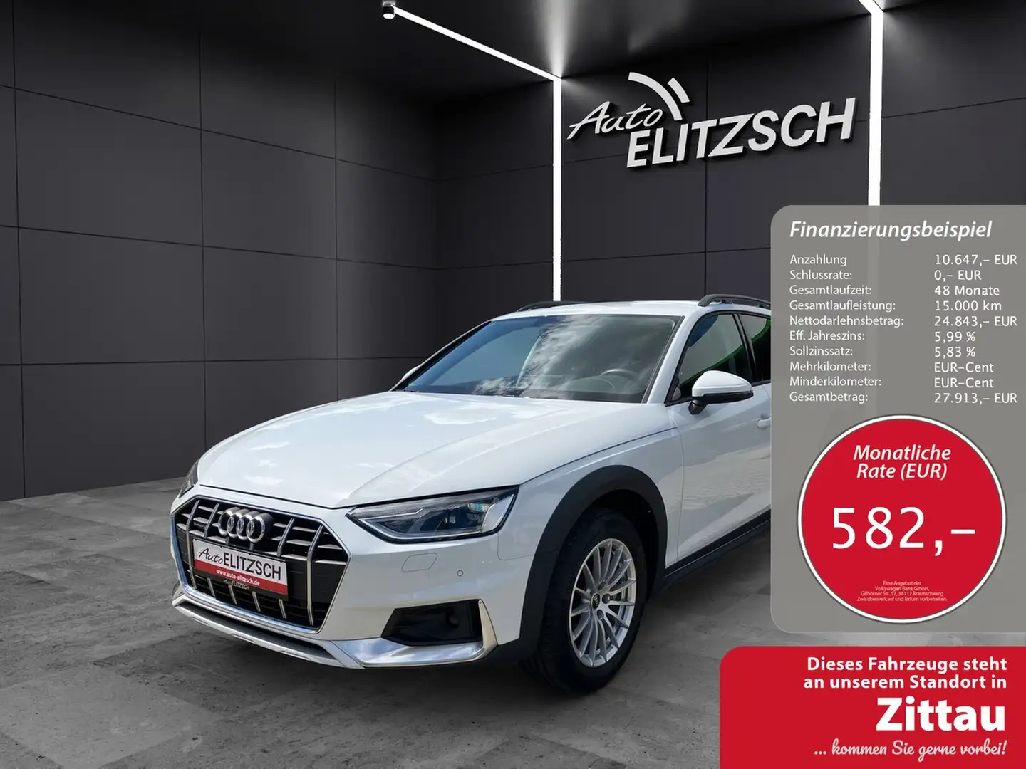 Audi A4 allroad 40 TDI quattro AHK Navi AVC ACC PDC SH LM Weiß - 1