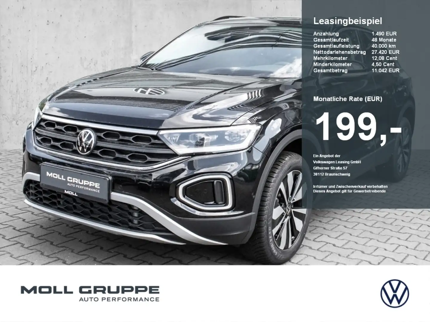 Volkswagen T-Roc GOAL 1.5 l TSI OPF DSG LED ACC PARKASS Negro - 1