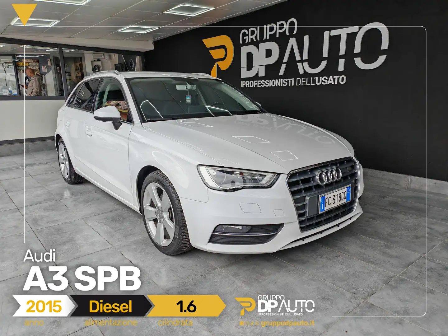 Audi A3 1.6 tdi Ambiente 110cv E6 Weiß - 1