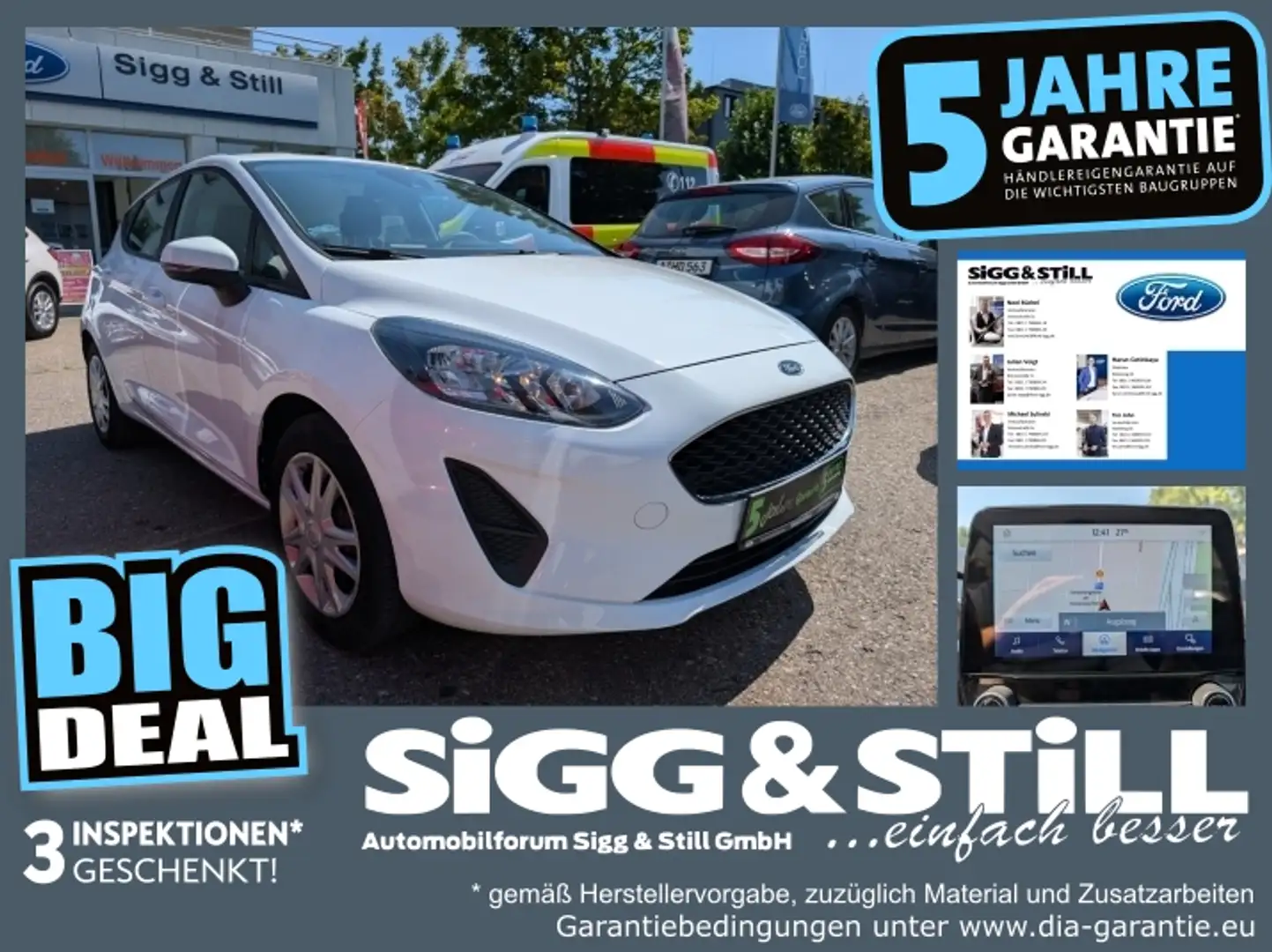 Ford Fiesta 1.1 Cool&Connect NAVI*KLIMA*SPUR*PDC*TEMP Blanc - 1