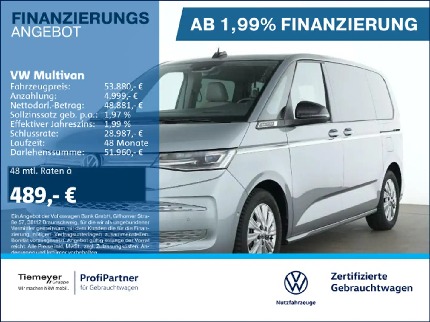 Volkswagen T7 Multivan T7 Multivan eHYBRID STYLE PANO LM19 DCC ST.HEIZ Silber - 1