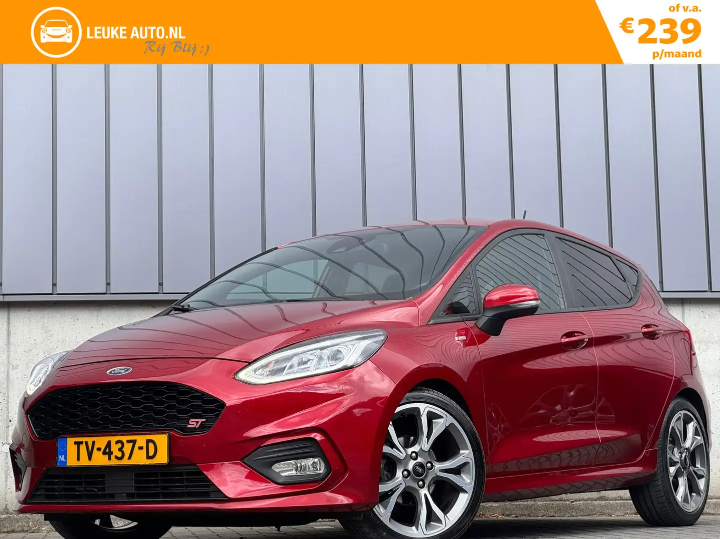 Ford Fiesta 1.0 EcoB. 100PK Automaat ST-Line Apple-Carplay Ban Rood - 1