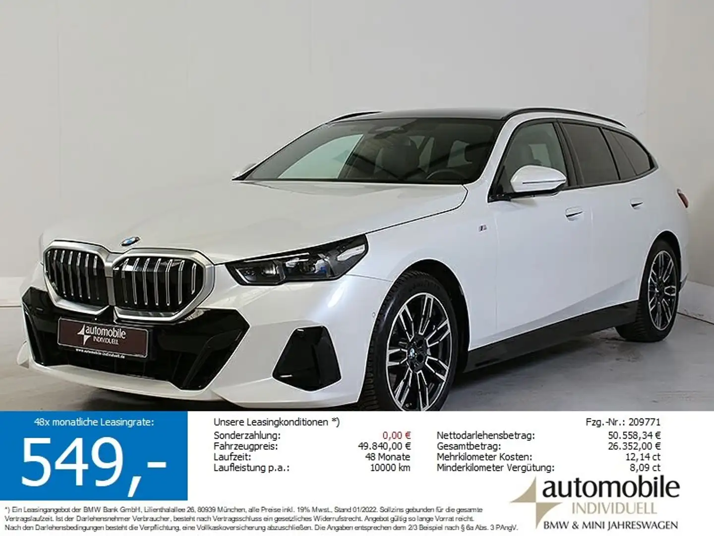 BMW 520 i AT M Sport AHK Standh ACC Autobahnass20Zoll Weiß - 1