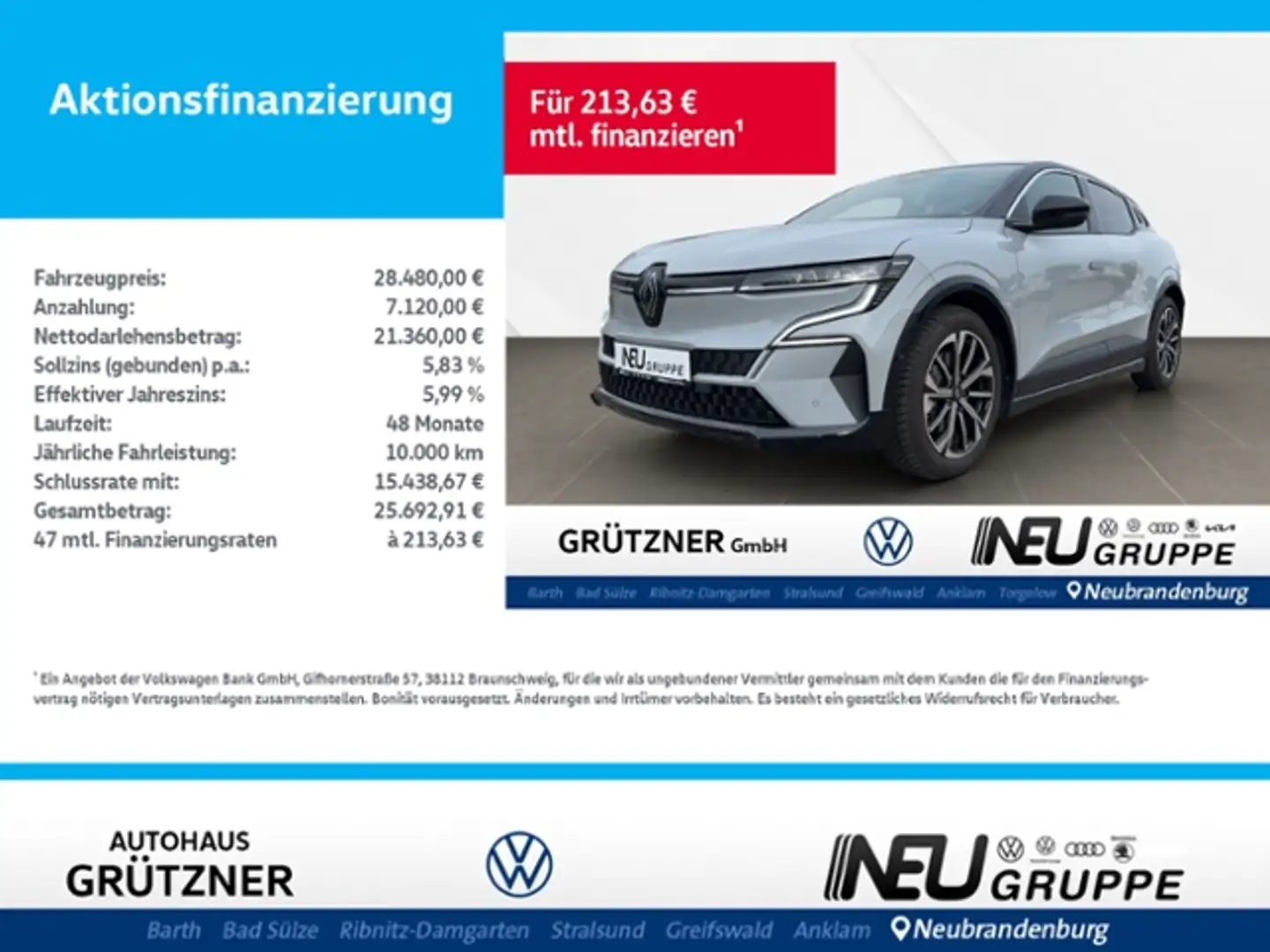 Renault Megane E-Tech Electric EFK,EPH,Fahrerassistenz-Systeme, Gris - 1