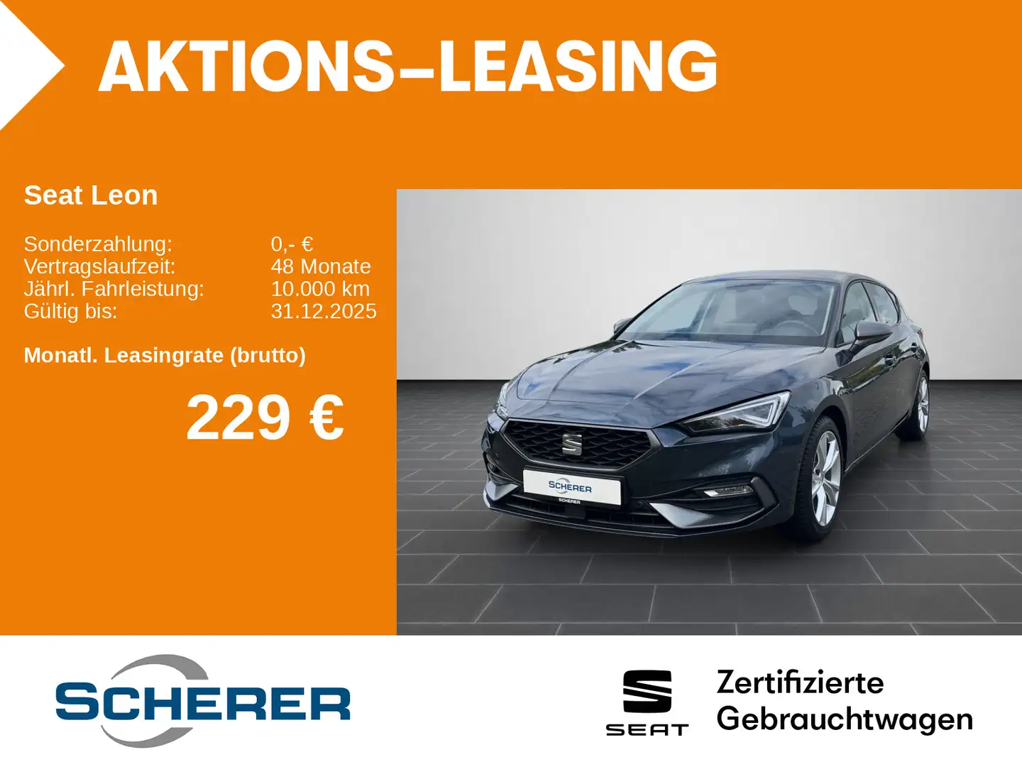 SEAT Leon 1.5 eTSI FR DSG Navi, Matrix-LED, RFK Gris - 1