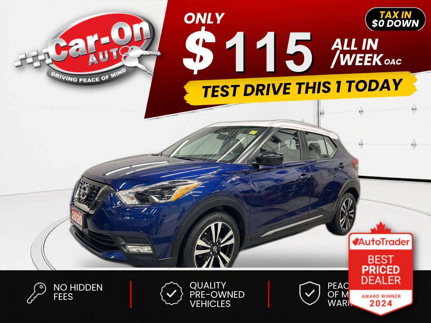 Blue 2020 Nissan Kicks SUV / Crossover Front-Wheel Drive Automatic