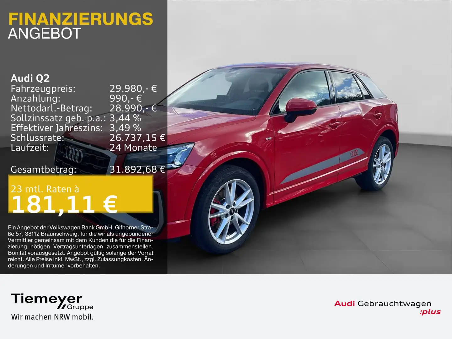 Audi Q2 35 TFSI 2x S LINE LM18 AHK FEINNAPPA MATRIX Rot - 1