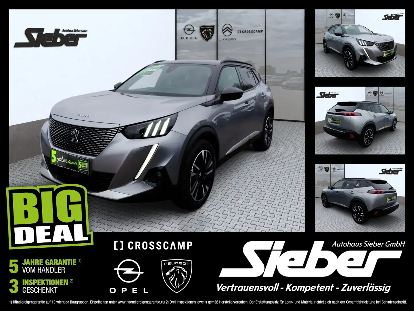 Peugeot 2008 Elektromotor GT LED Navi Kamera Sitzhzg Grigio - 1