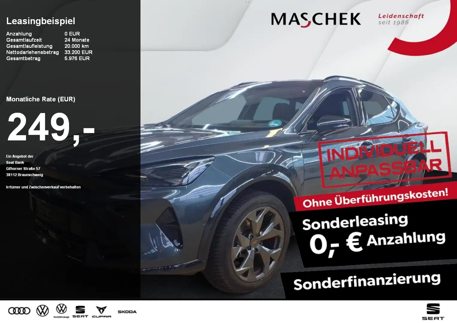 CUPRA Formentor 1.5 eTSI DSG Sitzh. 360° ACC MFL Ambiente Grau - 1