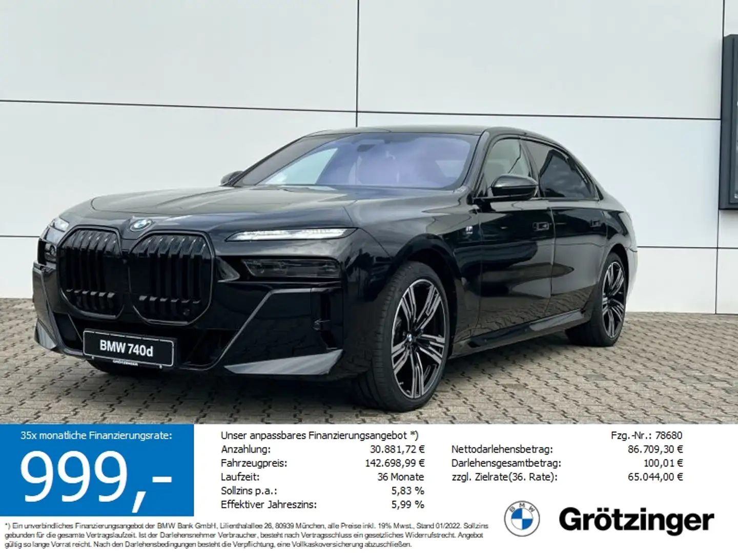 BMW 740 d xDrive Limousine M Sportpaket Czarny - 1
