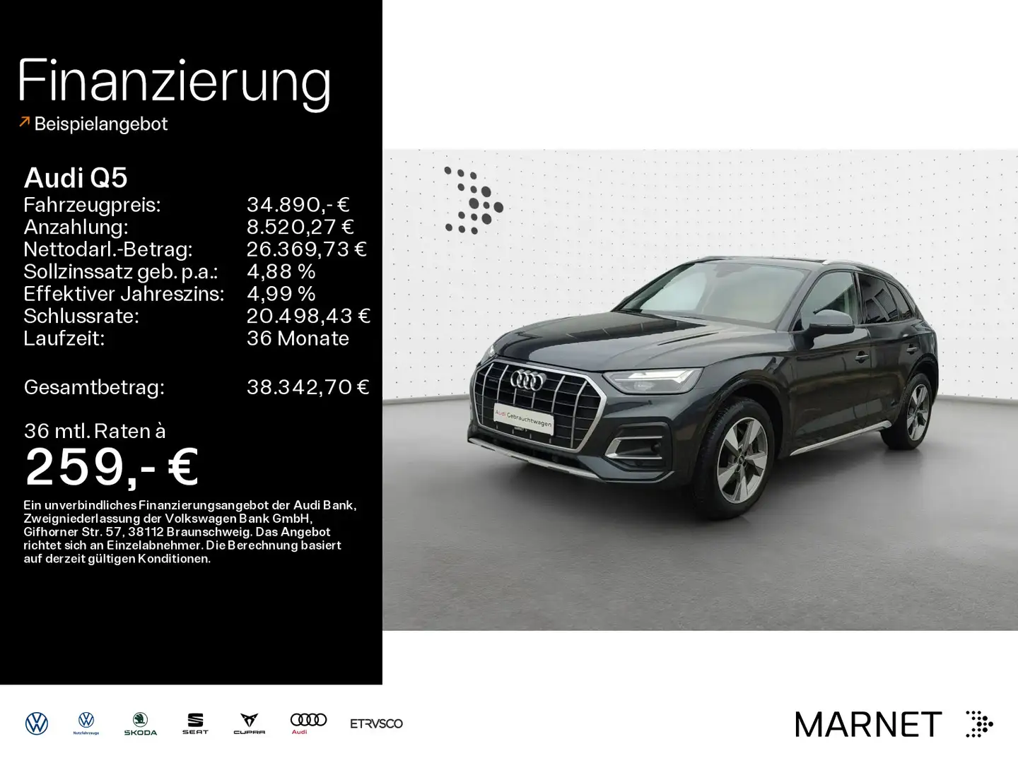 Audi Q5 40 TDI quattro Advanced*Navi*LED*PDC*Virtual Gris - 1