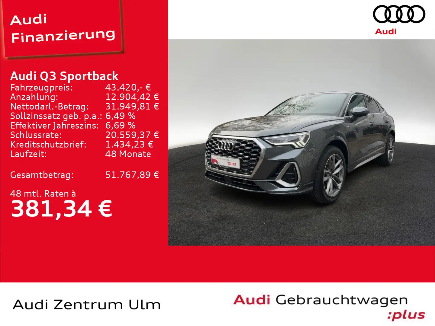 Audi Q3 S-Line 35 TFSI 19 AHK STANDH 5J.GAR Grau - 1