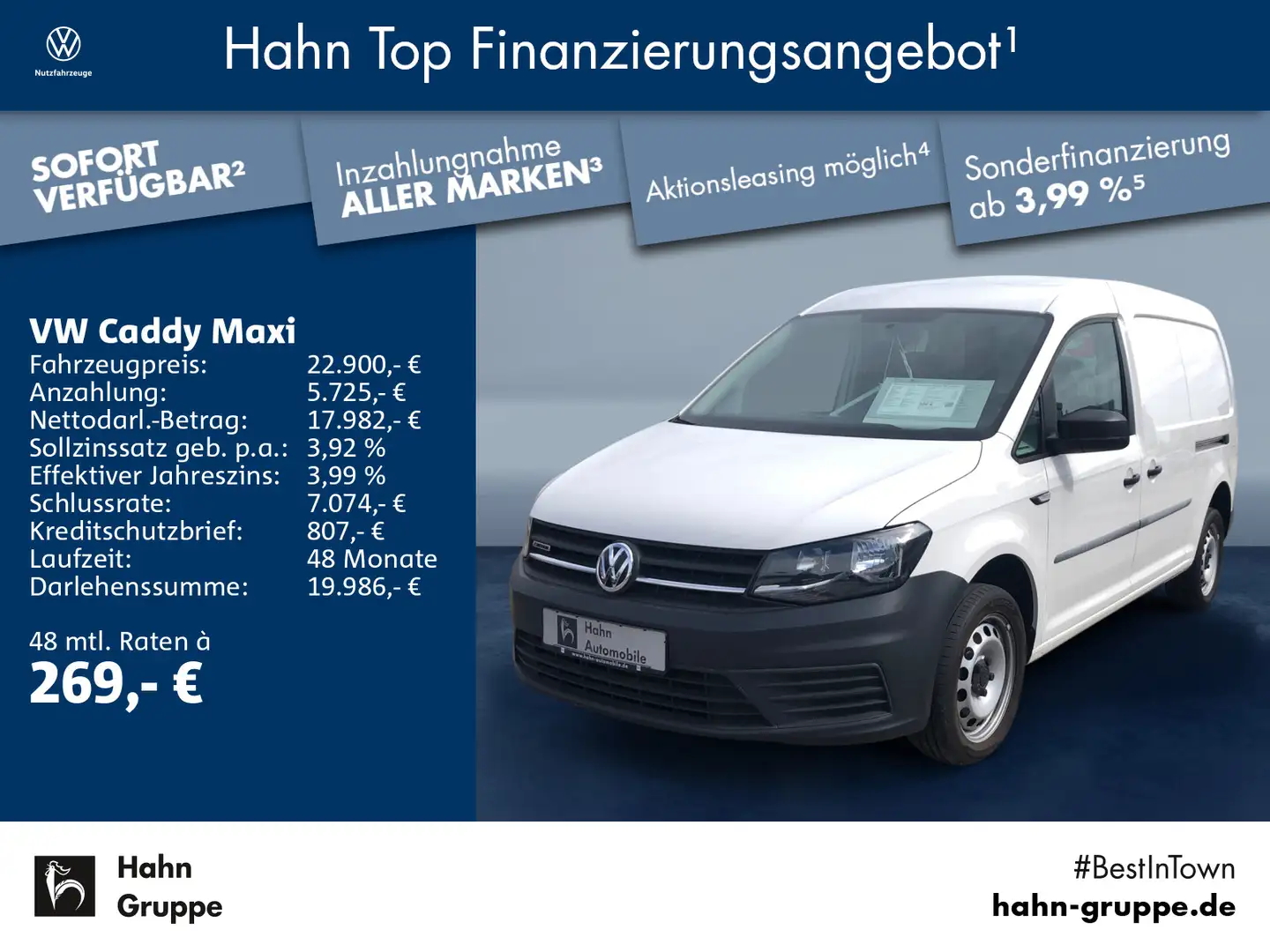 Volkswagen Caddy Maxi Kasten 4Motion PDC Klima Stand-/Sitzh Weiß - 1