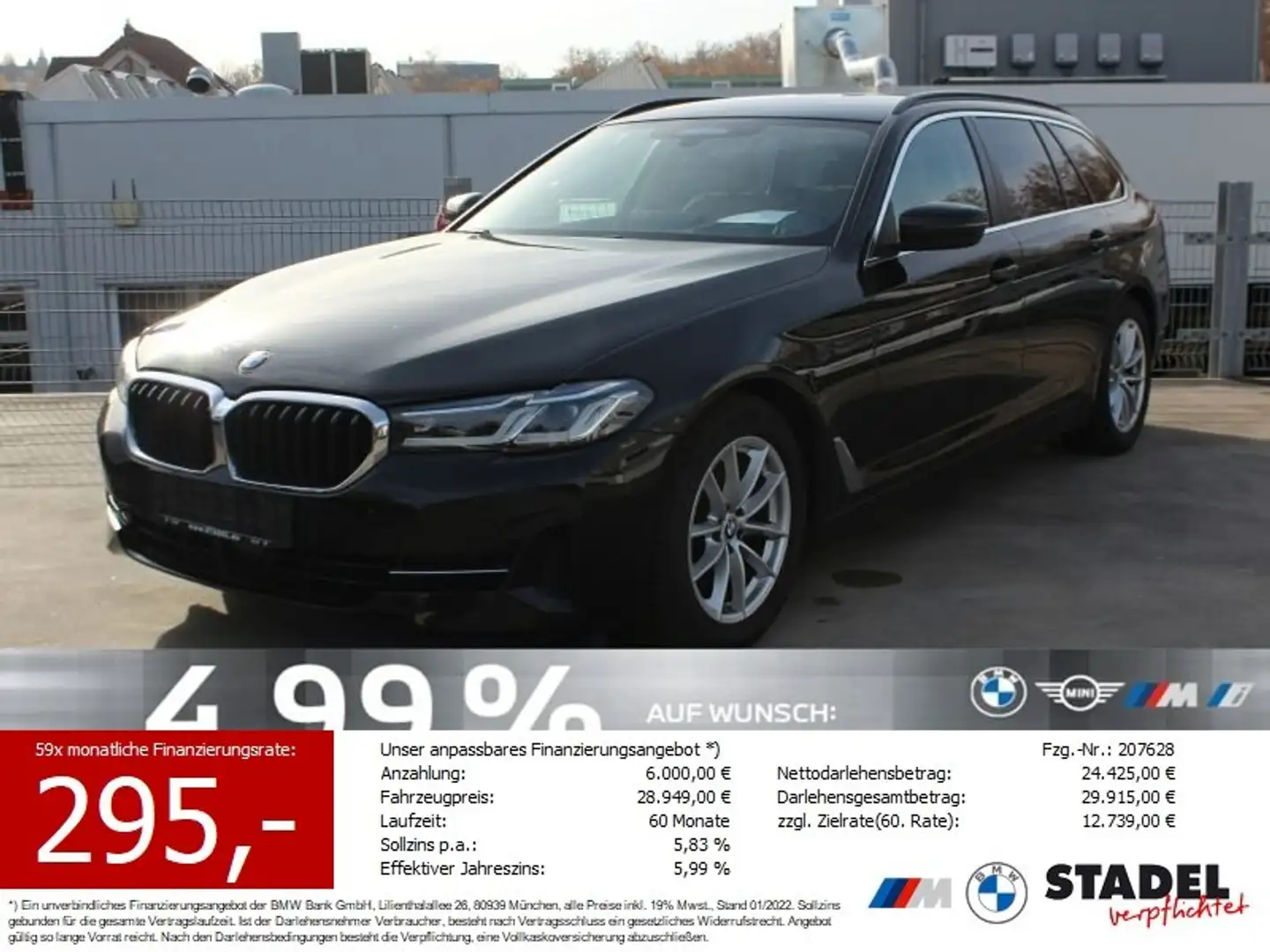 BMW 520 d xDrive Tour. Navi.Laser.ACC.RFK.Standhz.HuD Schwarz - 1