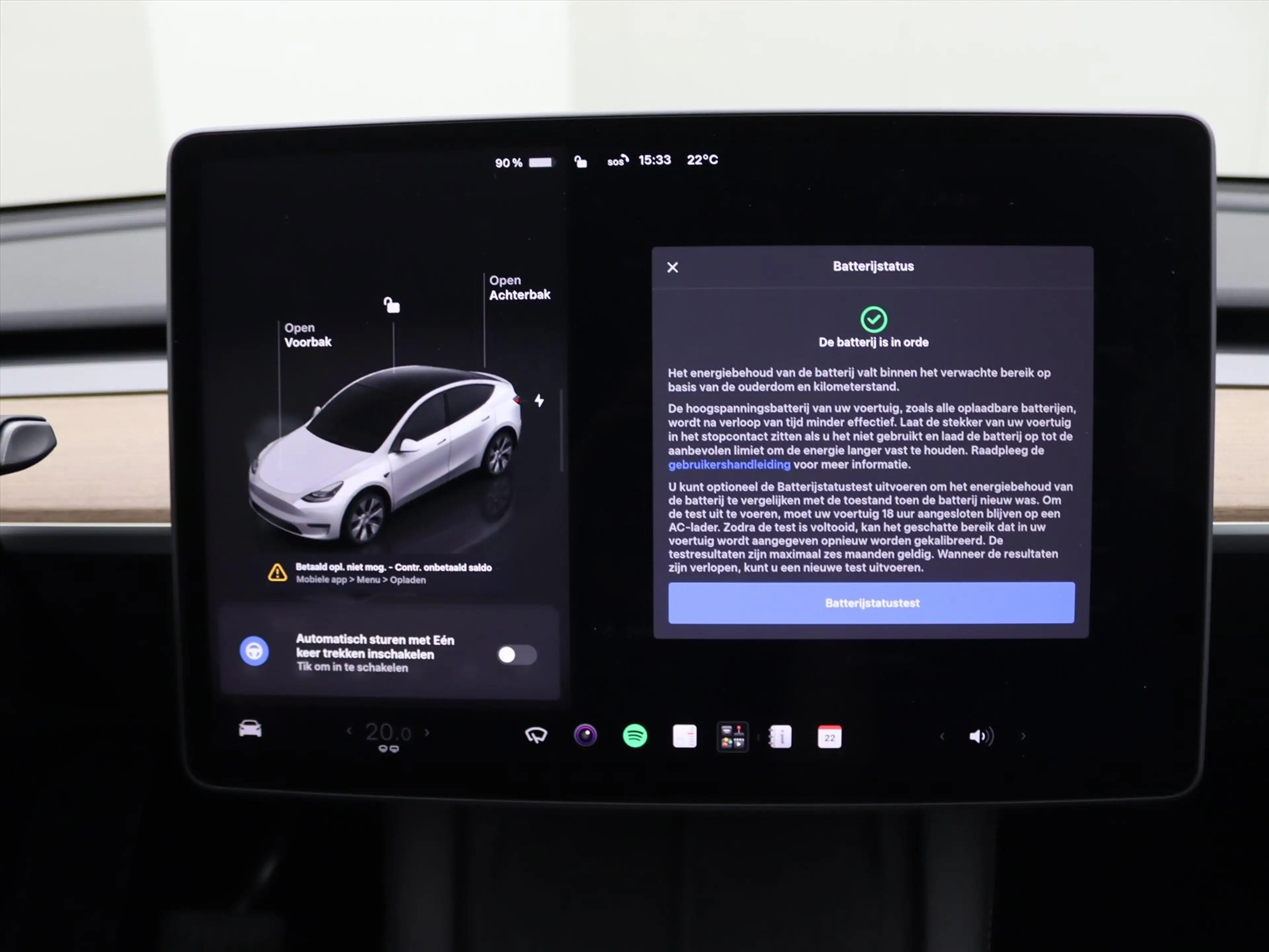 Tesla Model Y Long Range RWD 75kWh 299pk 94.5% SoH [ AMD RYZEN+A — photo 34