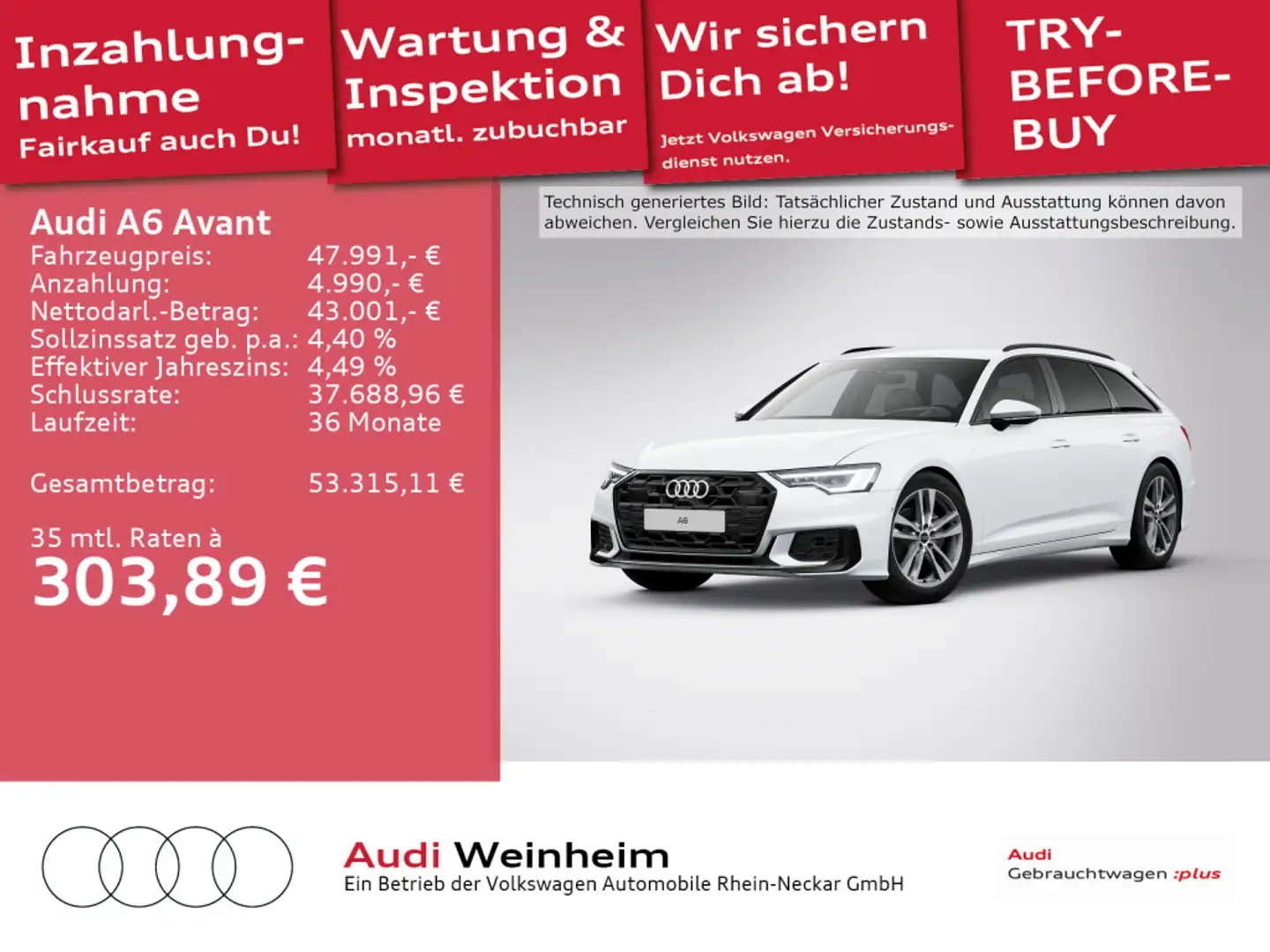 Audi A6 40 TDI Black S-Line Matrix Head Up UPE Weiß - 1