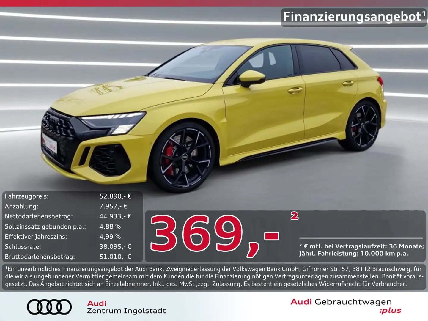 Audi RS3 Sportback MATRIX RS-AGA HuD B&O 280km/h Kam. Gelb - 1