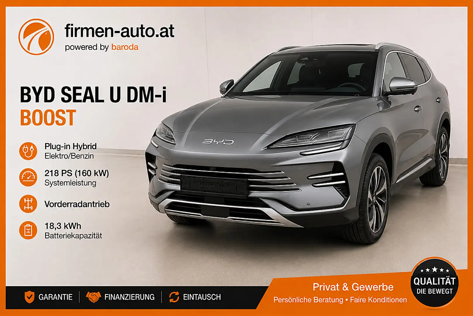 BYD Seal U DM-i PHEV 18,3kWh Boost Österreich Paket ! Ab S... Grau - 1