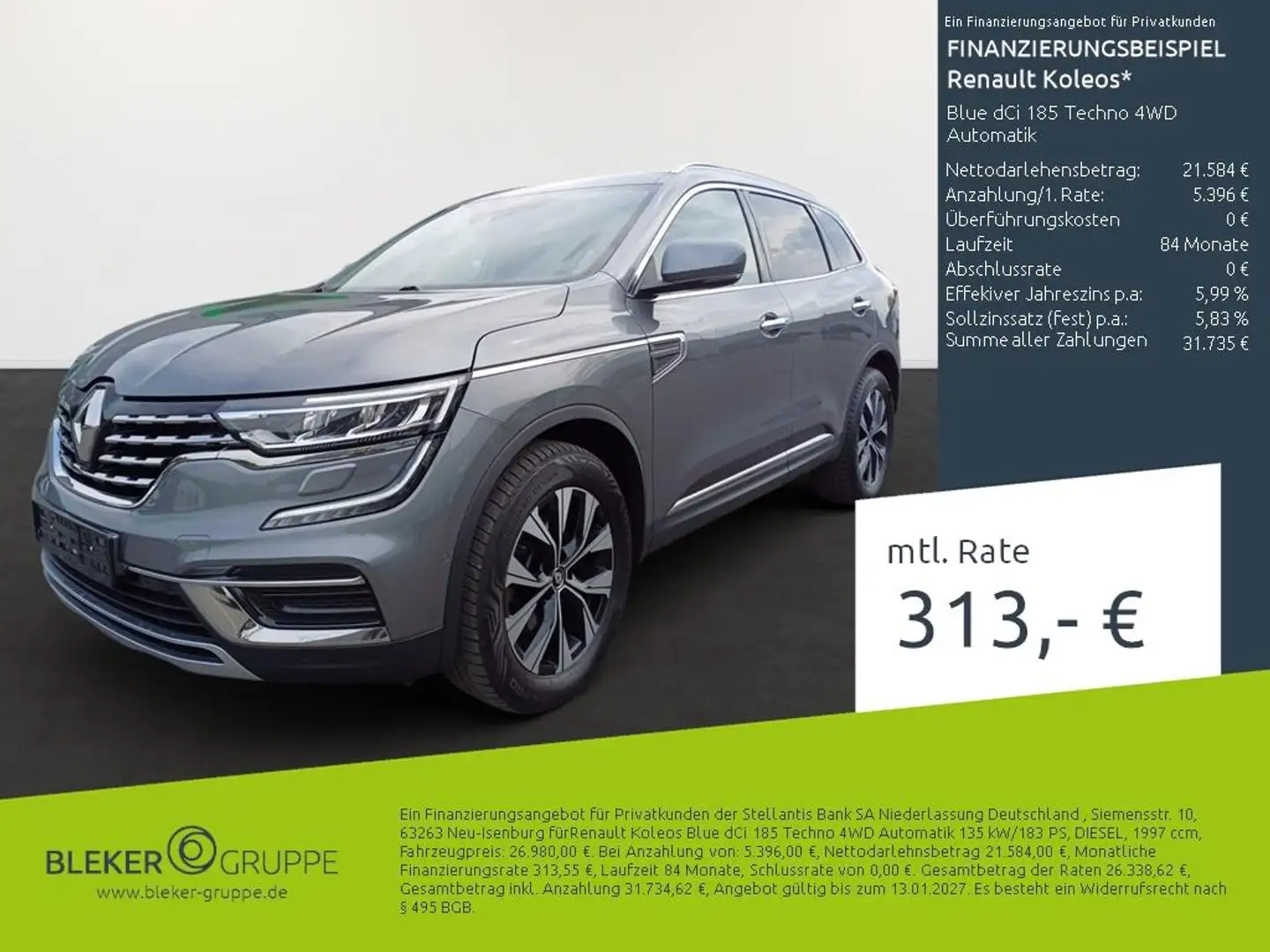 Renault Koleos Blue dCi 185 Techno 4WD Automatik Gris - 1