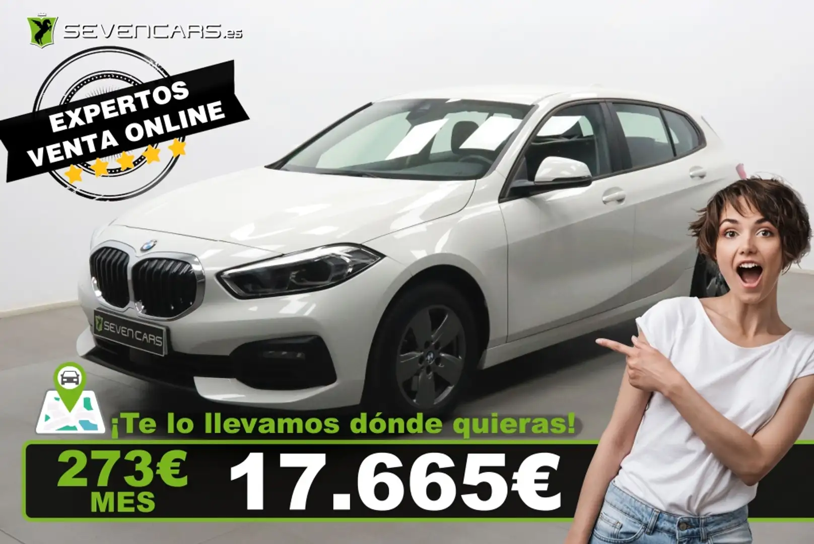 BMW 118 118d Blanc - 1