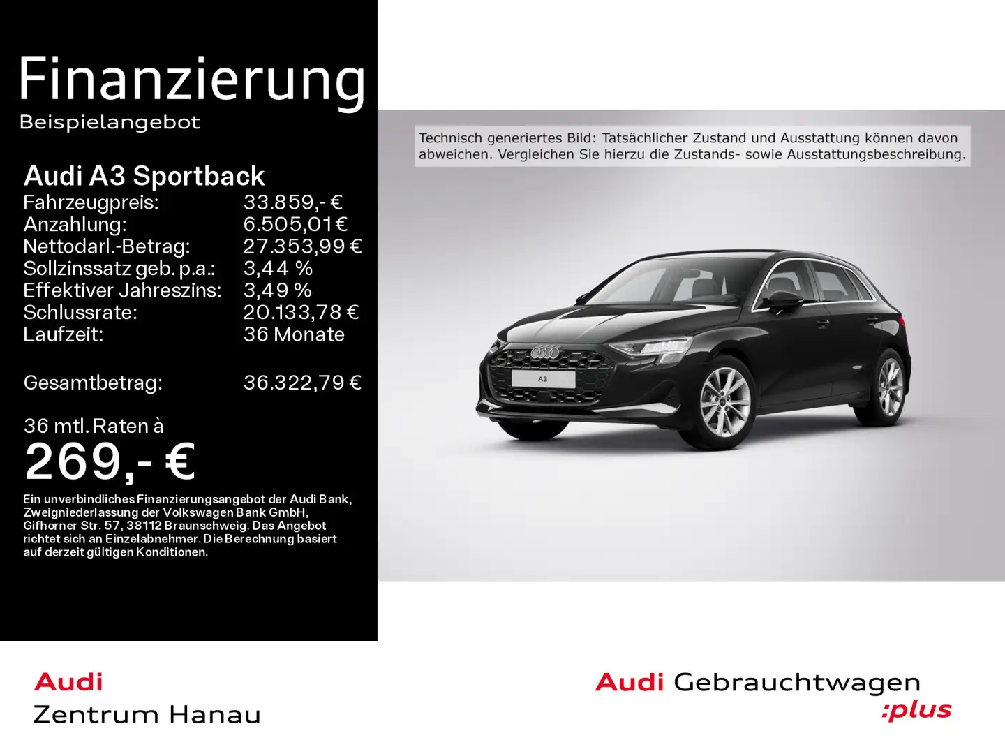 Audi A3 35 TDI advanced*KAMERA*NAVI-PLUS*L Schwarz - 1
